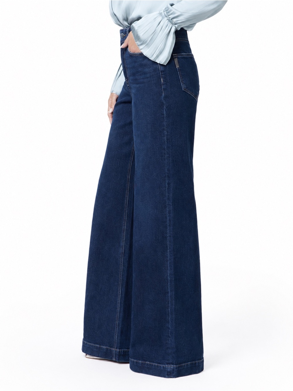 Paige 14 Harper Jean Gracie Lou Wide Leg 33 0909 33x31 Women’s dark blue trouser